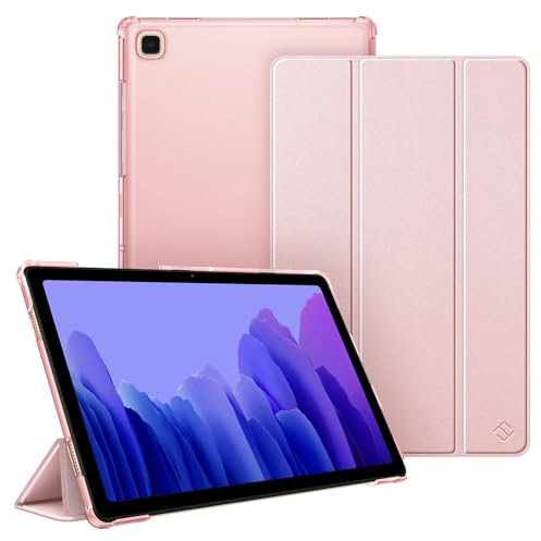 FINTIE SlimShell Case for Samsung Galaxy Tab A7 10.4 Inch 2022/2020 Model (SM-T500/T503/T505/T507/T509), Lightweight Stand Translucent Frosted Back Cover, Auto Wake/Sleep, Rose Gold