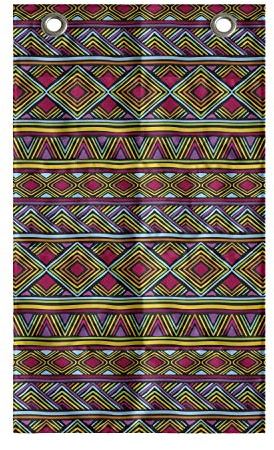 Ambesonne African Hanging Pocket Organizer, Colorful Diamond Motifs with Angled Lines Lively Palette Geometric Borders, Printed Polyester Storage Bag with Pockets, 21 x 31, Multicolor