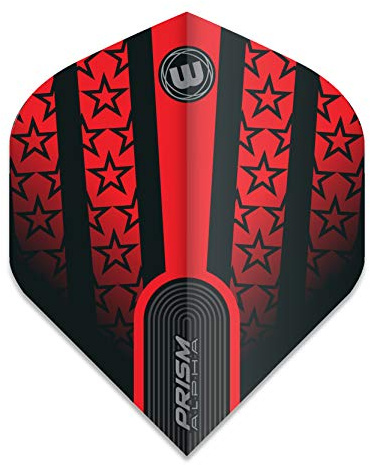 WINMAU Prism Alpha Rot mit schwarzen Sternen Extra Dicke Flights - 1 Satz pro Packung (Insgesamt 3 Flüge)
