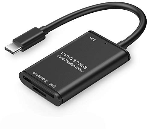USB C SD Card Reader,LUONOCAN Type C to USB3.0 Adapter HUB/SD/Micro SD Card 3in1 Memory Card Reader for MacBook Pro2019/2018,MacBook Air/iPad Pro 2018,Surface Go/Book2(Black)