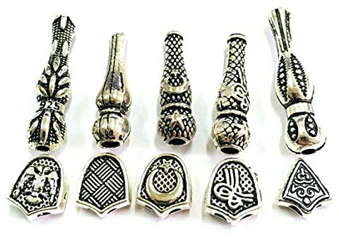 Perlin Silber Metall Imame und Y Perlen Set Für Gebetskette Tesbih Tasbih Tespih Kette Zwischenperlen Misbaha Subha Muslimisches Islamic Rosenkranz Prayer Anbetungszubehör