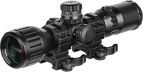 Lunette de visée SPINA OPTICS 3-9X32, AO, RGB Mil-Dot, Anneaux QD, Noir
