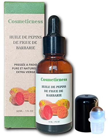 Huile de pépins de figue de Barbarie bio - meilleure huile anti-âge - hydratant - 30 ml - naturelle extra-vierge pressée à froid, visage, cheveux, ongles - vitamine e - pepin - hydrate en profondeur