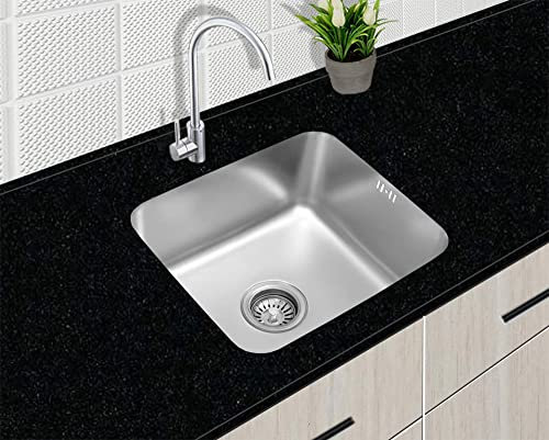 Omeere 54x45 Unterbauspülbecken, Einbauspüle Edelstahl 304 Materialdicke 0,8 mm, Spüle eckig, Küchenspüle für Unterbau,Unterbauspüle