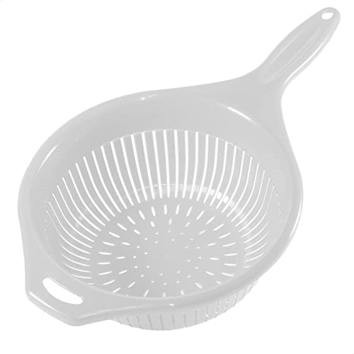 Kerafactum - Nudelsieb Kunststoff - Küchen Seiher stapelbar - Sieb 39cm | Stielsieb für Salat, Nudeln, Obst, Gemüse Salatsieb langer Griff - Durchschlagsieb - Spitzsieb