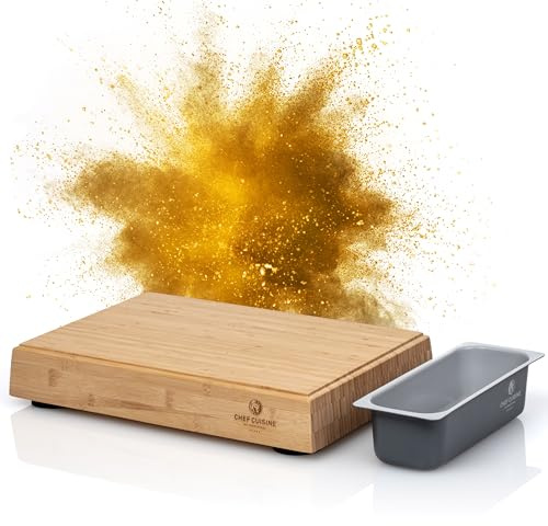 CHEF CUISINE magnetisches Schneidebrett aus Bambus mit Auffangschale 40x28x6 cm