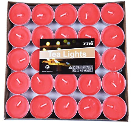 YSTrillion Bougies Chauffe-Plat Coeur Rouge 50 Pièces Bougie Rondes Bougies Romantiques pour Mariage,Fête Anniversaire