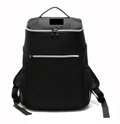 20L 600D Oxford Große Kühltasche Thermo Mittagessen Picknickbox Isolierter Kühlrucksack Eisbeutel Frische Thermische Umhängetaschen (Color : Black)