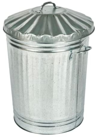 Trendi 15L Galvanised Steel Metal Dustbin Kitchen House Garden Storage Unit Bin (15 Litre)