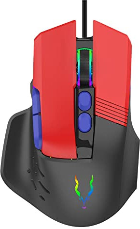Econo EliteForce 9D Gaming Mouse Wired USB Gaming Mouse with Optical Mouse Switches 8 Programmable Buttons, Adjustable RGB Modes 12000 Dpi for PC/Mac/Laptop Gamer Polling Rate 1000Hz