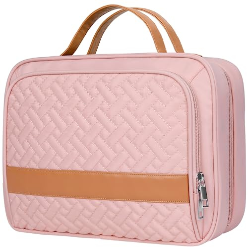 IDEATECH Faltbare Reise Waschtasche Kosmetiktasche, wasserdichte Kulturbeutel Damen Herren, zum Aufhängen (Rosa)