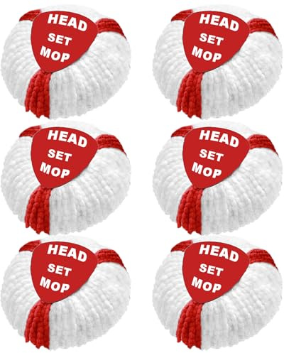 6‑er‑Wischmopp‑Ersatzköpfe für Turbo Mop,Bodenwischer Ersatzbezug Haushalt | 100 % Mikrofaser mit Kraftfasern,Ersatzmopköpfe zum Putzen von Böden und Fliesen, Maschinenwaschbar, Trocken‑ und Nasswischen