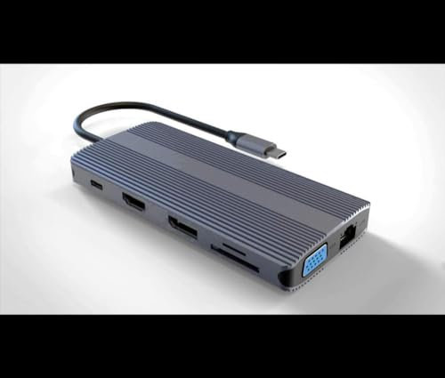 LINK Docking Station USB-C con 12 Porte USB, HDMI, DP, VGA, PD, Audio, GIGABIT, Card, per Notebook Tablet Smartphone Marca