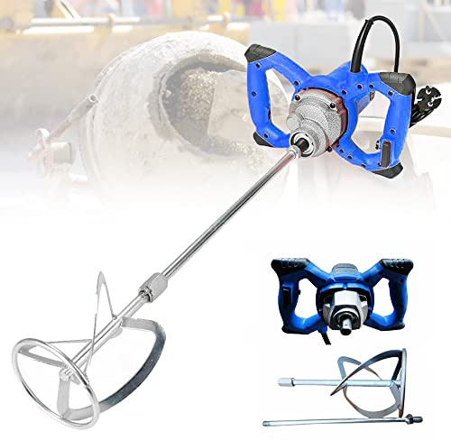 Mörtelrührer 2600W Betonmischer, M14 Rühreraufn, 6-Gang-Getriebe, Ergonomische Handgriffe, Handrührwerk Elektro Rührgerät Rührwerke für Farbe, Putz, Zement, Beton, Mörtel