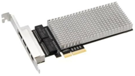 Booso Tarjeta de Red Sin Disco PCIE de 4 Puertos 2,5G, Puerto de Red con Cable Gigabit, PXE Sin Disco ESXi (B)