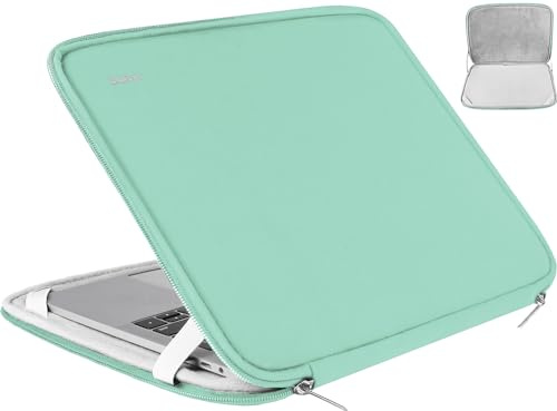 Laptop Sleeve 15.6 Inch, Durable Shockproof Protective Cover Flip Case Briefcase Carrying Bag Compatible with 15.6 HP, ASUS, Lenovo, Acer, Notebook, Computer, Ultrabook, Chromebook, Light Blue