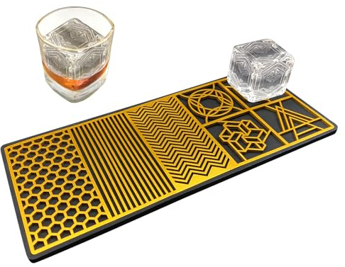 opsadogha Ice Cube Maker - Modern Clear Ice Tray with Stamps for Cocktails & Bourbon - 5 Seconds per Side