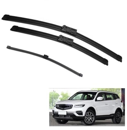 EDKAY Car Front Rear Windscreen Wiper Blades for Geely Azkarra 2021 2022 Atlas Pro NL-3 Accessories Wiper Blade Brushes Cutter Windshield Wiper Blade Set (Color : Front Rear 3pcs)