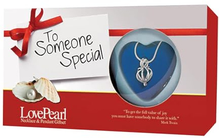 Wish Pearl Kit Love Creations Kit, Heart Cage Locket Necklace, Pendant Necklace Jewelry Gift, Cultured Pearl Oyster Necklace with Box Pearl in Oyster for Women Girl (Someone Special 1689)