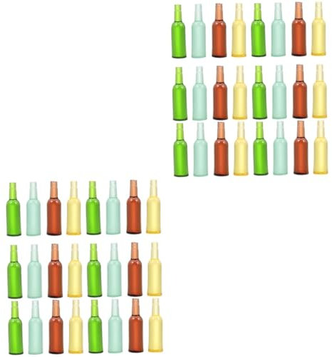 UPKOCH 48piezas Mini Botellas De Vino Miniatura De Accesorios para Casa De Muñecas Decoración Vintage Resina