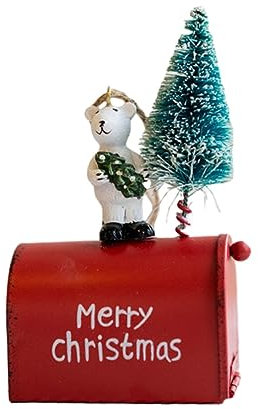 Cabilock Weihnachtsbaum Anhänger Briefkastenmodell aus Eisen und Kunststoff mit Feiner Verarbeitung Langlebig für Party oder Schlafzimmerdekoration