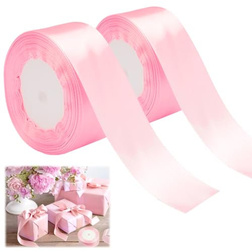 Satinband Rosa Schleifenband 40mm Geschenkband Pink, 44m Ribbons Schleifenband