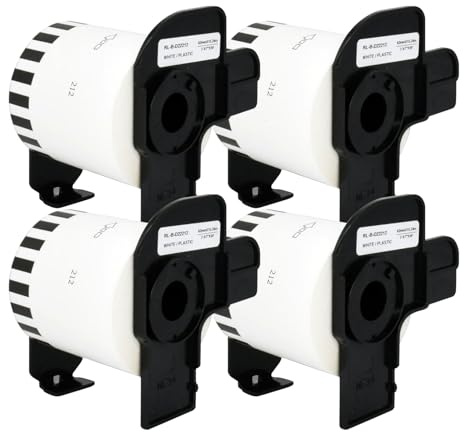 Veson – 4 rullar vita DK-22212 DK22212 oändliga etiketter, kompatibel med Brother adressrullar, 62 mm x 15,24 m fraktetiketter för Brother P-Touch QL-500 570 600 700 710 W 720 QL-800 810 W 8 20