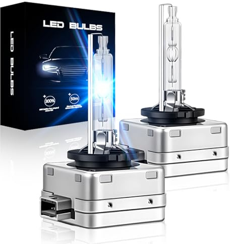 SPOLI D3S Xenon Bulb, 8000K Bule Light Car Headlight Bulb 35W Light, High Low Beam IP68 Waterproof Xenon Headlight Bulbs Pack of 2