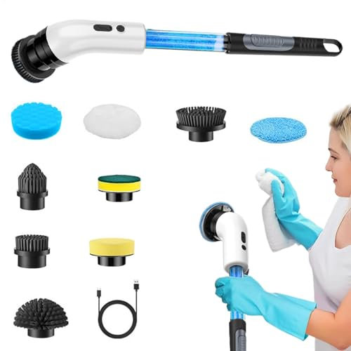 Nettoyeur électrique sans fil | Outil de nettoyage électrique | Nettoyeur de baignoire et carrelage | Performance de nettoyage sans fil puissante pour cuisine, carrelage de sol, baignoire