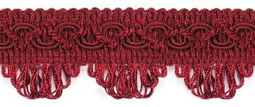 1 Meter Dekoborte Breite 3,5 cm Farbe dunkelrot Brokatborten Bänder Bordüre Brokat Spitze Posamentenborte für Kissen Kleidung Kostüme uzw.