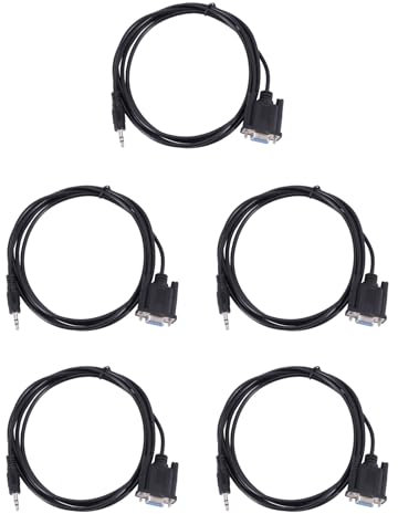GIWFBQTR 5X DB9 9 Pin VGA Hembra Cable, DB 9 Hembra A TRS 3.5mm (1/8Pulgada) TRS Estéreo Macho en Serie Cable de Datos- 6 Pies