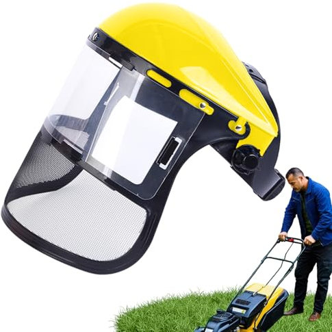 Generico Scudo a faccia piena, scudo del viso di sicurezza - Scudo di sicurezza per il viso - Cappello di protezione leggero trasparente resistente alla per falciare paesaggi