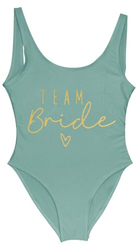 Costume Bride Costume Addio al Nubilato Costumi da Bagno Intero Donna, Team Bride to be Bikini Costumi Piscina Scollo U Controllo della Pancia per Matrimonio, Luna di Miele e Vacanze