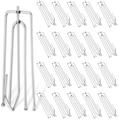 150Pcs Stainless Steel Curtain Pleat Hooks, Traverse Pleater, Drapery Clasp and Pin, Pinch Pleat Shower Curtain, 4 End Curtain Hangers for Window, Door, Bathroom