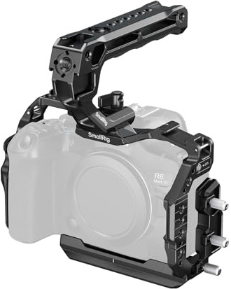 SMALLRIG R6 Mark III Camera Cage Kit for Canon R6 Mark II with Top Handle and Cable Clamp, HawkLock NATO Rails, Quick Release Plate for Arca, Fit for DJI RS 3 / RS 3 Pro/RS 4 / RS 4 Pro - 5955