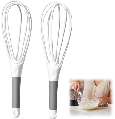2pcs Small Whisk, 2 in 1 Egg Whisk, Compact Mixing Tools for Baking and Cooking, Suitable for Baking Preparations and Daily Cooking Requirements(11.4 X 3 inch)