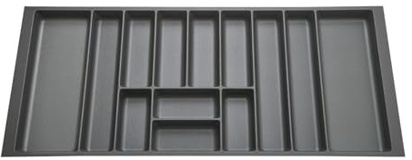 Orga-Box 9 Besteckeinsatz Tiefe: 473 x Breite: 1129 mm anthrazit | mit Canvas Struktur für 120er Schubladen z. B. in Nobilia Küchen ab 01.2025