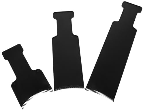 VILLCASE Set de 3 Plaques à Cheveux en Plastique Noir pour Balayage Professionnel, Application Précise Coloration sans Abîmer les Cheveux, Salon ou Usage Domestique