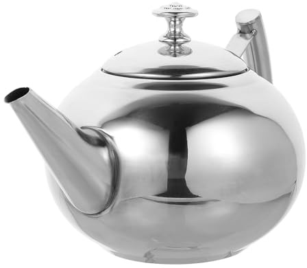 CORHAD Tetera de Acero Inoxidable 1l Colador y Mango Anti-escaldaduras para Hogar y Oficina, Diseño Aislante y Capacidad Grande