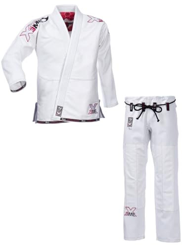 Ju-Sports Amazona BJJ-Gi EXTREME 2.0 White/pink Girl F4 I Erstklassiger Brazilian Jujutsu Anzug speziell für Kinder nach Vorgaben der JJIF I 100% Baumwolle