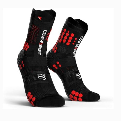 COMPRESSPORT Compresssport - Calze da trail PRS V3 - Trail Running, piste e sentieri - Supporto, protezione e ventilazione - Running, corso sugli ostacoli e formazione all'aperto, nero/rosso, 4