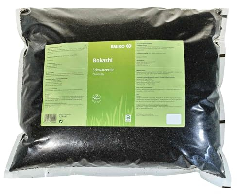 Bokashi Schwarzerde 8kg organischer Garten-Langzeitdünger mit EM und Holzkohle, der Humusaufbau, aktives Bodenleben und vitale Pflanzen fördert