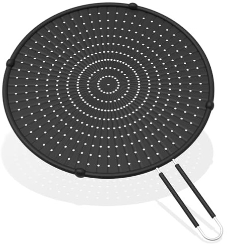 INYOU Silicone Splatter Screen for Frying Pan Suitable for 13” Pans, Multi-Use Grease Splatter Guard Heat Resistant to Hot Oil Food Safety Oil Splash Guard