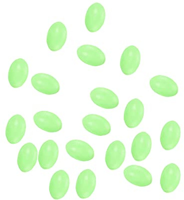 PATIKIL 200 Stück Glühlichtperlen zum Angeln Fischerei Perlen Plastik Glühende Fischen Köder Oval 6x4mm Grün