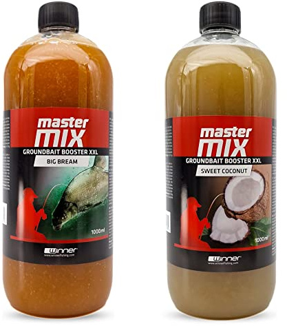 Tandem Baits Master Mix Groundbait Booster XXL Bream Mix karp lockande bete karp fiske bete för stor fisk karptillbehör professionell &hobbyfiske fiskare fiskefoder 2 x 1000 ml