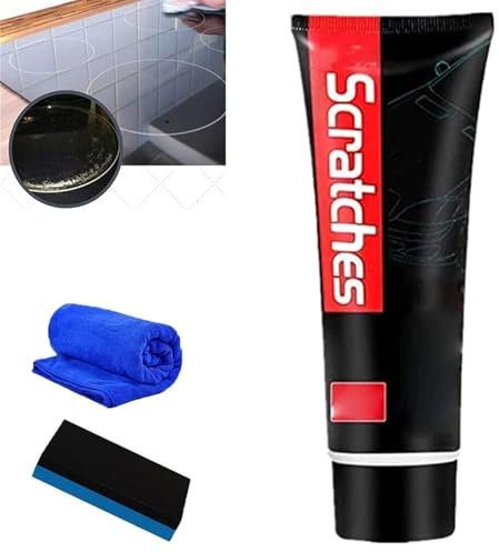100ML Scratch Free Stove Top Scratch Remover, Polishing Wax for Glass Ceramic Stove Top, Cooktop Heavy Duty Cleaner and Polish, Car Paint Scratch Repair, with Sponge