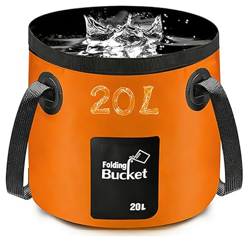 Folding Water Bucket, 20L Collapsible Bucket Portable Lightweight Foldable Buckets for Camping Traveling Picnic Hiking Fishing Boating Gardening Car Washing