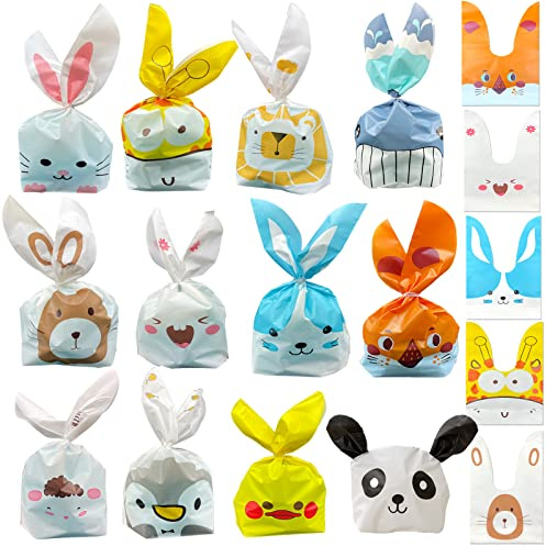 Partytüte Tierohr Tüten Geschenktüten Set,60pcs Süssigkeiten Beutel Süße Partytüte Tierohr Tüten Süßigkeiten Kekse und Geschenke,Geschenkbeutel für Kindergeburtstag, Süßigkeitenbeutel für Hochzeiten