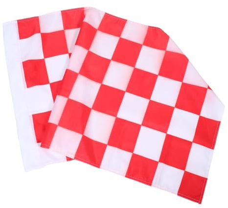 BESPORTBLE Drapeaux De Course À Carreaux En Polyester - 96 X 64 Cm Drapeaux De Voiture Rouges Et Blancs Bannière Extérieure Pour Jardin Pelouse Patio Garage Décoration De Fête De