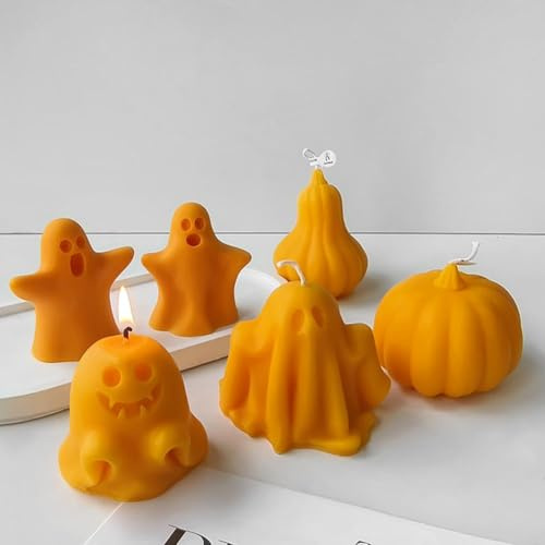 Moules à bougies d'Halloween, moule fantôme en silicone 3D à faire soi-même, moules en silicone pour décorations de vacances, décoration de la maison, de la cuisine, de la citrouille